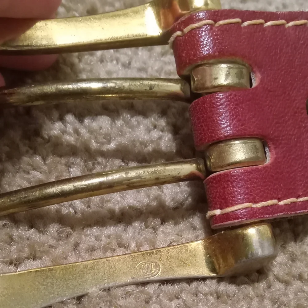 Men's Vintage Belt size 36 Brass Buckle Double Hole 